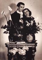 Anna Priede un Leonīds Freimanis kāzu dienā. 1948. gads.