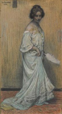 Janis Rozentāls. "Ellijas Rozentāles portrets (Mākslinieka sievas portrets)". 1906. gads. Kartons, pastelis. 88 x 59 cm.