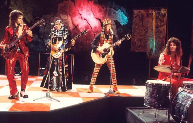  Slade uzstāšanās BBC televīzijas šovā "Top Of The Pops". Londona, 1973. gads.