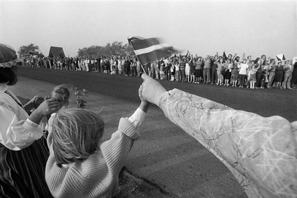 Baltijas ceļš pie Latvijas un Lietuvas robežas. 23.08.1989.