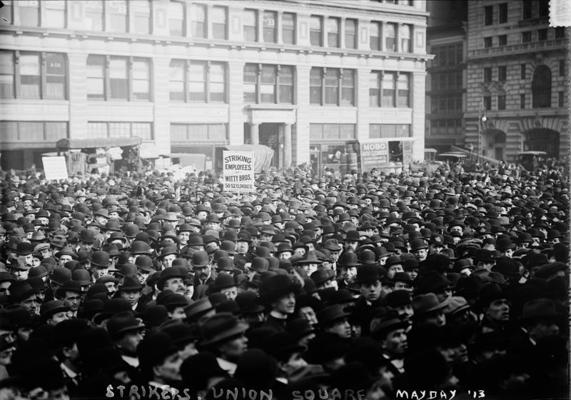 1. maija demonstrācija Savienības laukumā. Ņujorka, 01.05.1913.