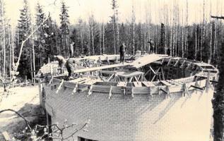 Baldones Šmita teleskopa paviljona celtniecība. Ķekavas novads, 1965. gads.