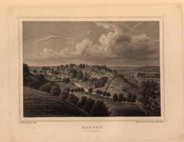 Kandavas pilsētas panorāma. Gravīra. 1866. gads.