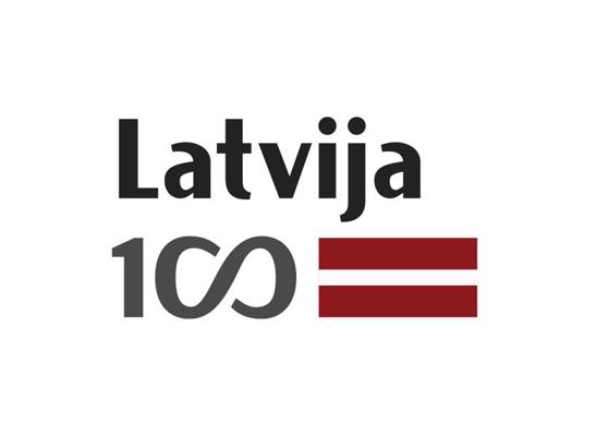 Latvijas simtgades grafiskā zīme (vertikāli).