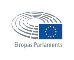 Eiropas Parlamenta logo latviešu valodā.