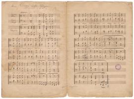 Latvijas valsts himnas “Dievs, svētī Latviju!” partitūra Baumaņu Kārļa rokrakstā.