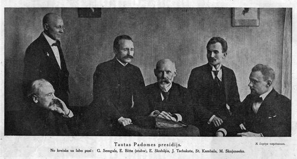 Latvijas Tautas padomes prezidijs. “Ilustrēts Žurnāls” Nr. 1, 1920. gads.
