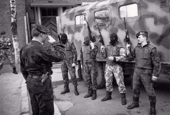 Aizsardzības spēku Robežsargu brigādes 4. Daugavpils robežsargu bataljona ātrās reaģēšanas spēki. 1995. gads.