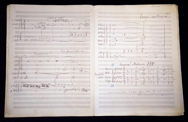Gustava Mālera otrās simfonijas (Augšāmcelšanās simfonija) manuskripts. Hamburga, Vācija, 2016. gads.