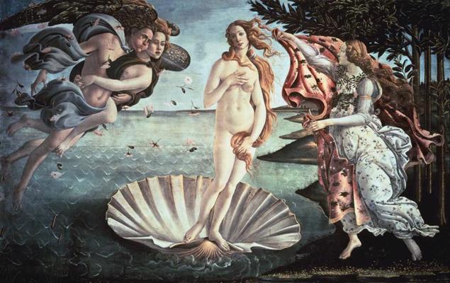 Sandro Botičelli. "Veneras piedzimšana". 1489. gads.