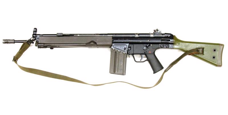 12. attēls: automātiskā šautene G3 A3, Vācijas Federatīvā Republika, firma Heckler &amp; Koch.