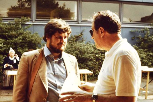Vilnis Zaļkalns un Uldis Siliņš Minsterē 1984. gadā.