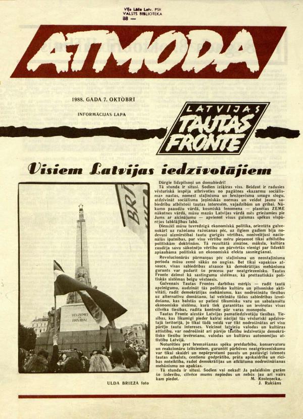 "Atmoda" (07.10.1988. 1. lpp.).