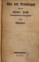 Johana Volfganga fon Gētes lugas “Gecs fon Berlihingens” (Götz von Berlichingen mit der eisernen Hand, 1773) titullapa.