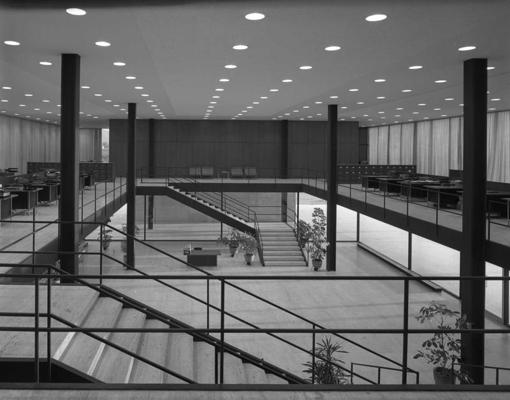 Ludviga Mīsa projektētās Bacardi ofisa ēkas interjers. Meksika, 1961. gads.