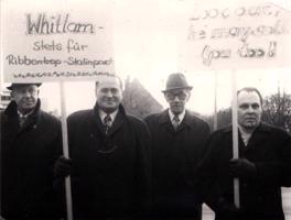 Demonstrācija Rietumvācijā pret Vitlama valdības lēmumu atzīt Baltijas valstu inkorporāciju Padomju Savienībā de iure. Bonna, Vācija, 08.1974.