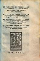 Nikolo Makjavelli darba "Valdnieks" (Il Principe, 1532) titullapa.