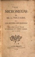Voltēra pasakas "Mikromegs" titullapa. 1752. gads.