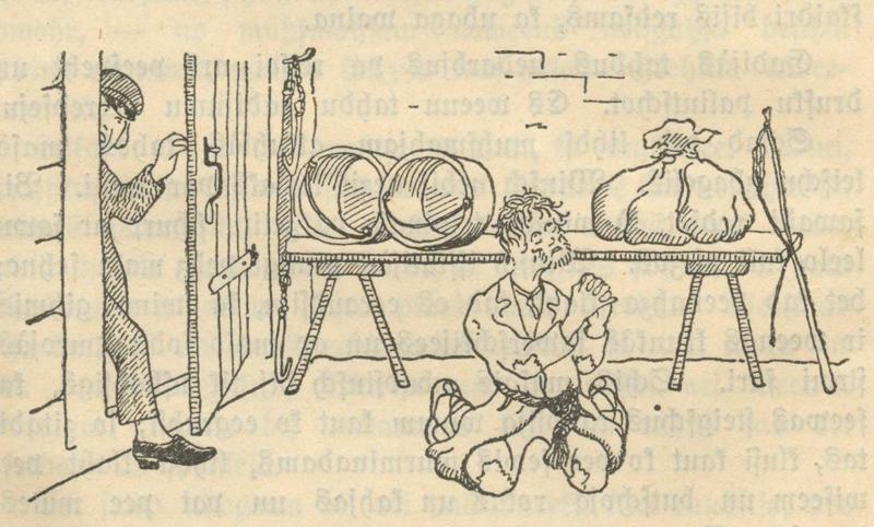 Jāņa Jaunsudrabiņa prozas darba "Baltā grāmata" iekšlapu ilustrācija, kuru zīmējis pats autors. Rīga, Dzirciemnieki, 1914. gads.