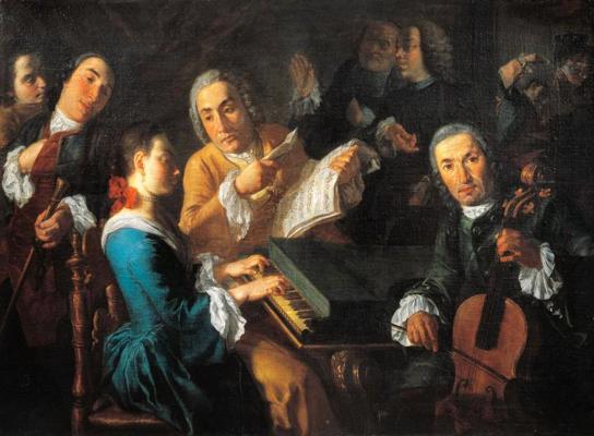 Gaspāre Traversi (Gaspare Traversi). "Koncerts" (Concerto). Ap 1755. gadu. Audekls, eļļa.