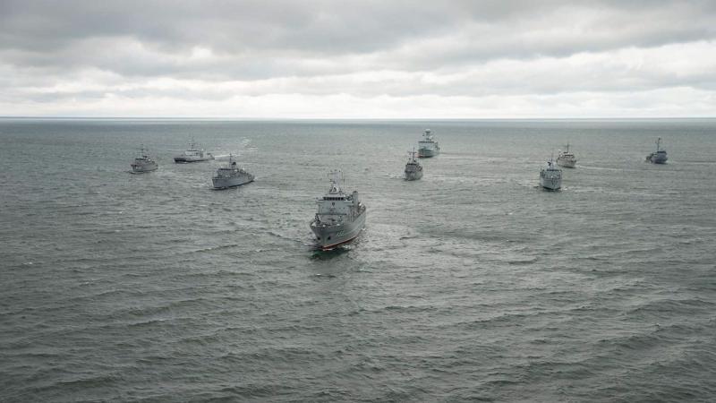 NATO 1. pastāvīgā jūras pretmīnu grupa (SNMCMG1) un Baltijas valstu mīnu kuģu eskadra (BALTRON) mācībās "Hod ops" (Historical Ordnance Disposal Operation). Irbes jūras šaurums, 14.11.2019.