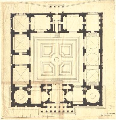 Arhitekta Leo fon Klences projektētās Gliptotēkas plāns. Minhene, Vācija, 1830. gads.