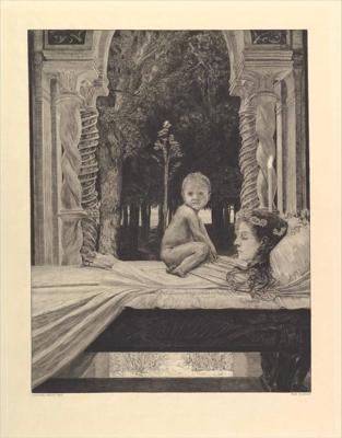 Makss Klingers. "Mirusī māte". (No sērijas "Par nāvi"). 1889. gads.