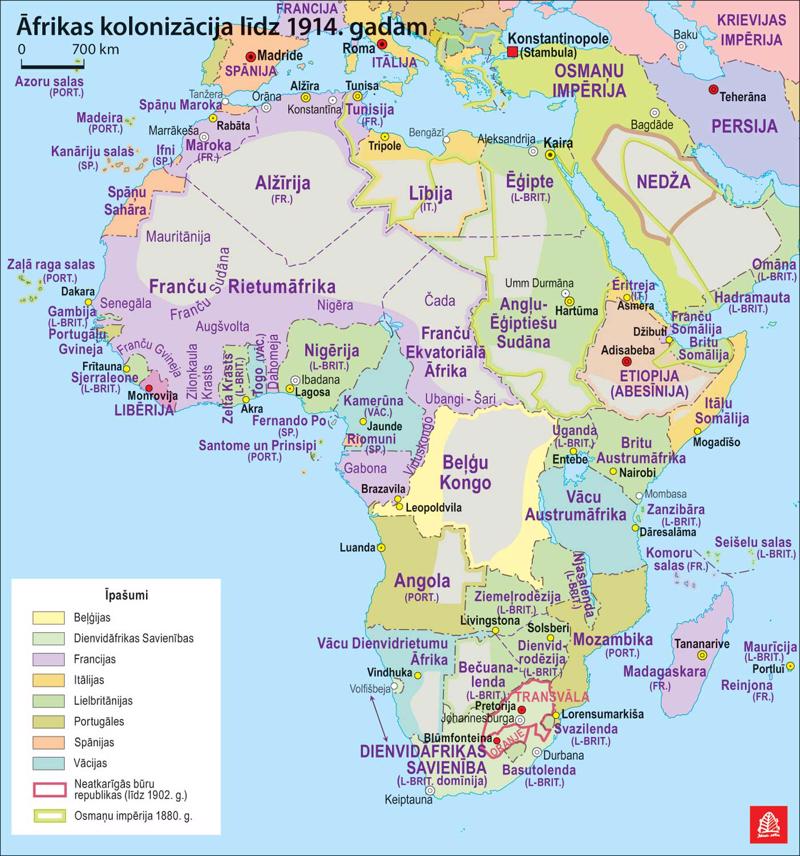 Āfrikas kolonizācija līdz 1914. gadam.