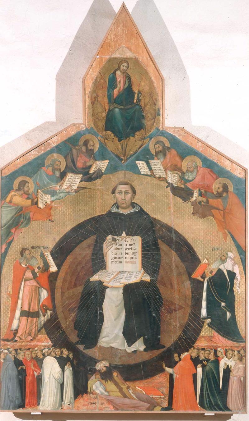 Akvīnas Toms. Frančesko Traīni (Francesco Traini) glezna, 1363. gads.