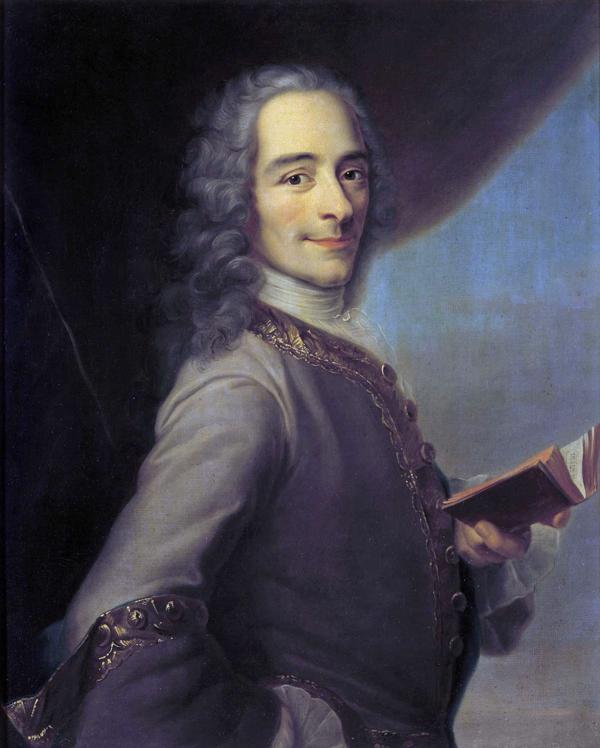 Voltēra portrets pēc Morisa Kantēna de Latūra gleznas. 18. gs.