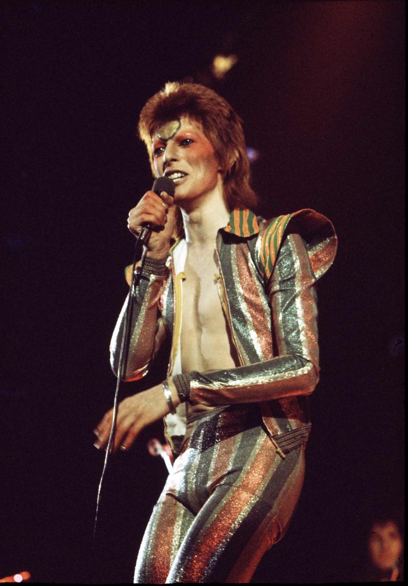 Deivids Bovijs "Ziggy Stardust" tūres laikā. Londona, 1973. gads.
