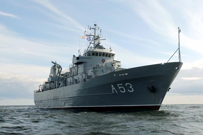 NBS Jūras spēku flotiles kuģis, VIDAR klases piekrastes mīnu licējs A-53 “Virsaitis”. 2017. gads.