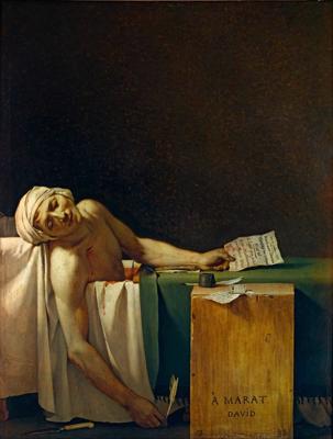 Žaks Luijs Davids. "Marata nāve". 1793. gads.