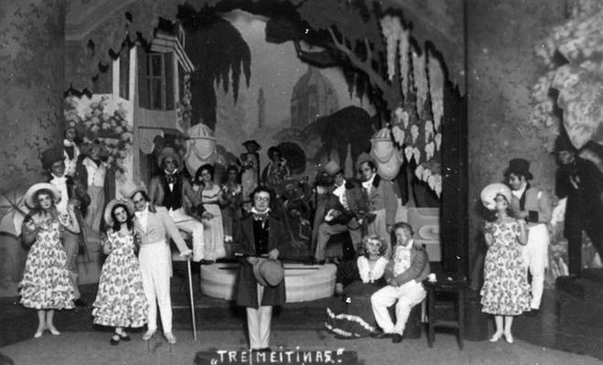 Dailes teātra izrāde "Trejmeitiņas''. Rīga, 1929. gads.