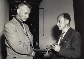 No kreisās: Andrejs Eglītis un Valdemārs Ģinters, 20. gs. 50. gadi.
