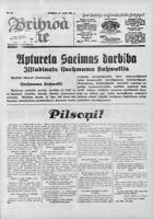 Laikraksta "Brīvā Zeme" pirmā lapa. 16.05.1934.