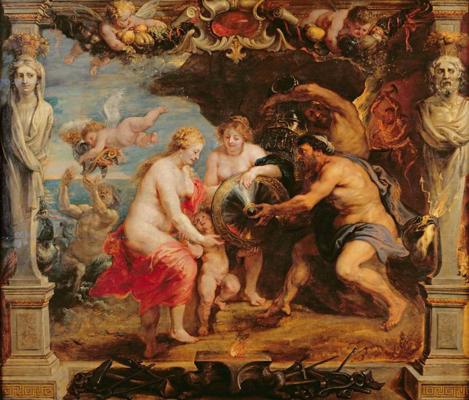 Pīters Pauls Rubenss. “Tetīda saņem bruņas Ahillejam no Hēfaista.” 1630.–1635. gads.