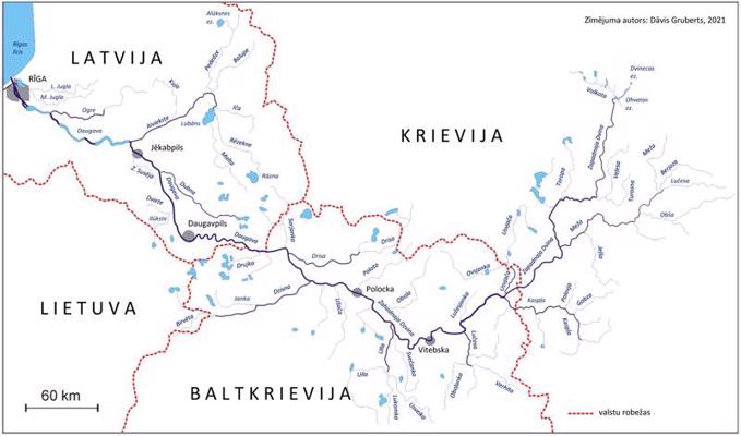 Daugavas hidrogrāfiskā tīkla shēma.
