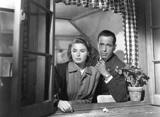 Ingrīda Bergmane un Hemfrijs Bogarts filmā "Kasablanka". 1942. gads.