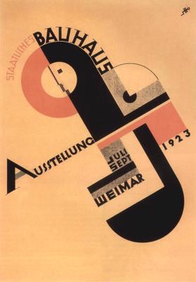 Josts Šmits. Plakāts "Bauhausa izstāde Veimārā". 1923. gads.