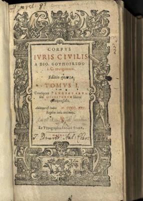 Corpus Iuris Civilis. 1625. gads.