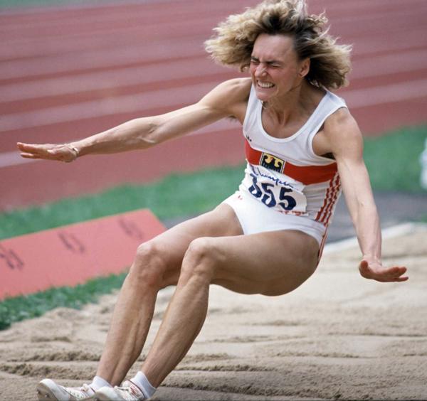 Vācijas sportiste Heike Drekslere. Frankfurte, 1991. gada jūnijs.