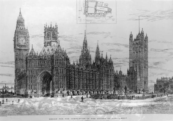 Vestminsteras pils projekta priekšlikums. Ap 1885. gadu.