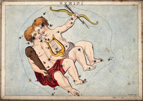 Zodiaka zvaigznājs – Dvīņi. Ap 1825. gadu.