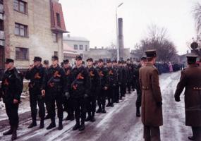 Latvijas Republikas Aizsardzības spēku Robežsargu brigādes 7. Ventspils robežsargu bataljona karavīri. 11.1992.