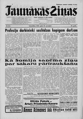 Speciālziņojums no Somijas “Kā Somija saņēma ziņu par sakaru pārtraukšanu” laikrakstā “Jaunākās Ziņas” (Nr. 272, 30.11.1939.) dienu pirms Ziemas kara sākuma.