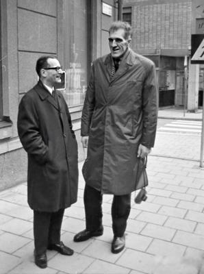 Ali Strunke un Jānis Krūmiņš Stokholmā. Zviedrija, 1967. gads.