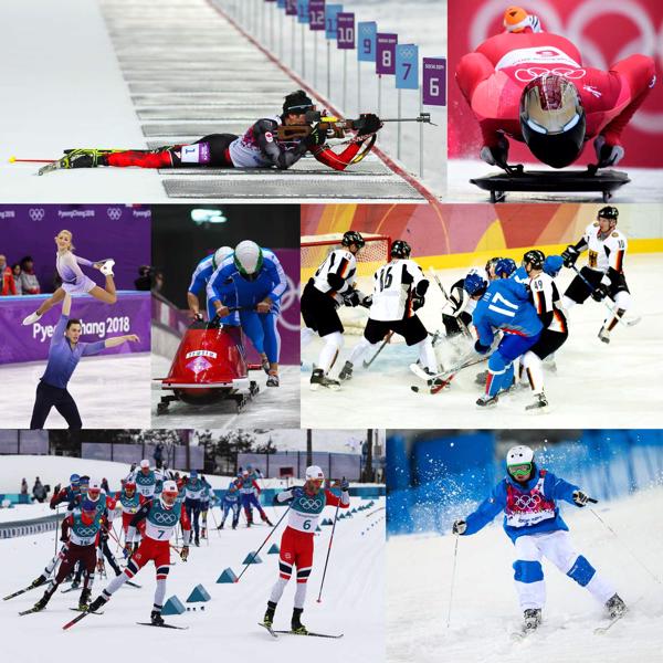 Ziemas olimpisko spēļu dažādi sporta veidi.