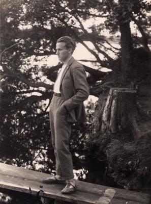 Jānis Širmanis uz laipas. 17.08.1928.