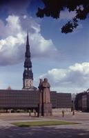 Piemineklis Latviešu strēlniekiem 1915–1920 Strēlnieku laukumā Rīgā. 20. gs. 70. gadi.